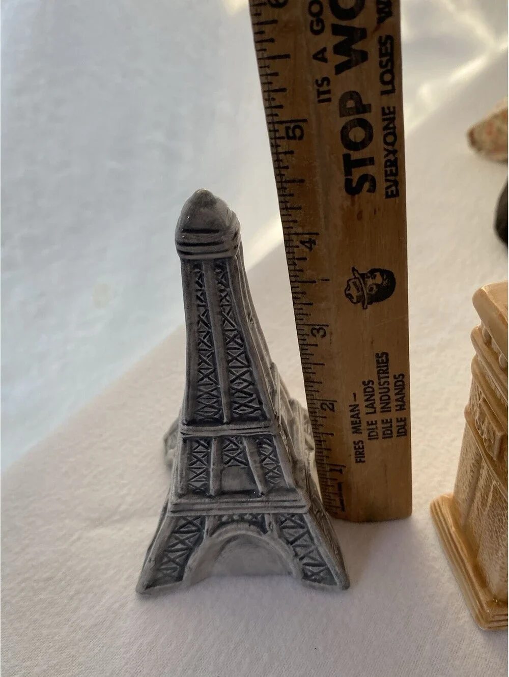 Paris Eiffel Tower and Arc De Triomphe Metal Salt and Pepper Shakers